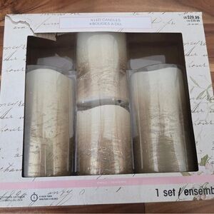 Gold LED Candles Set